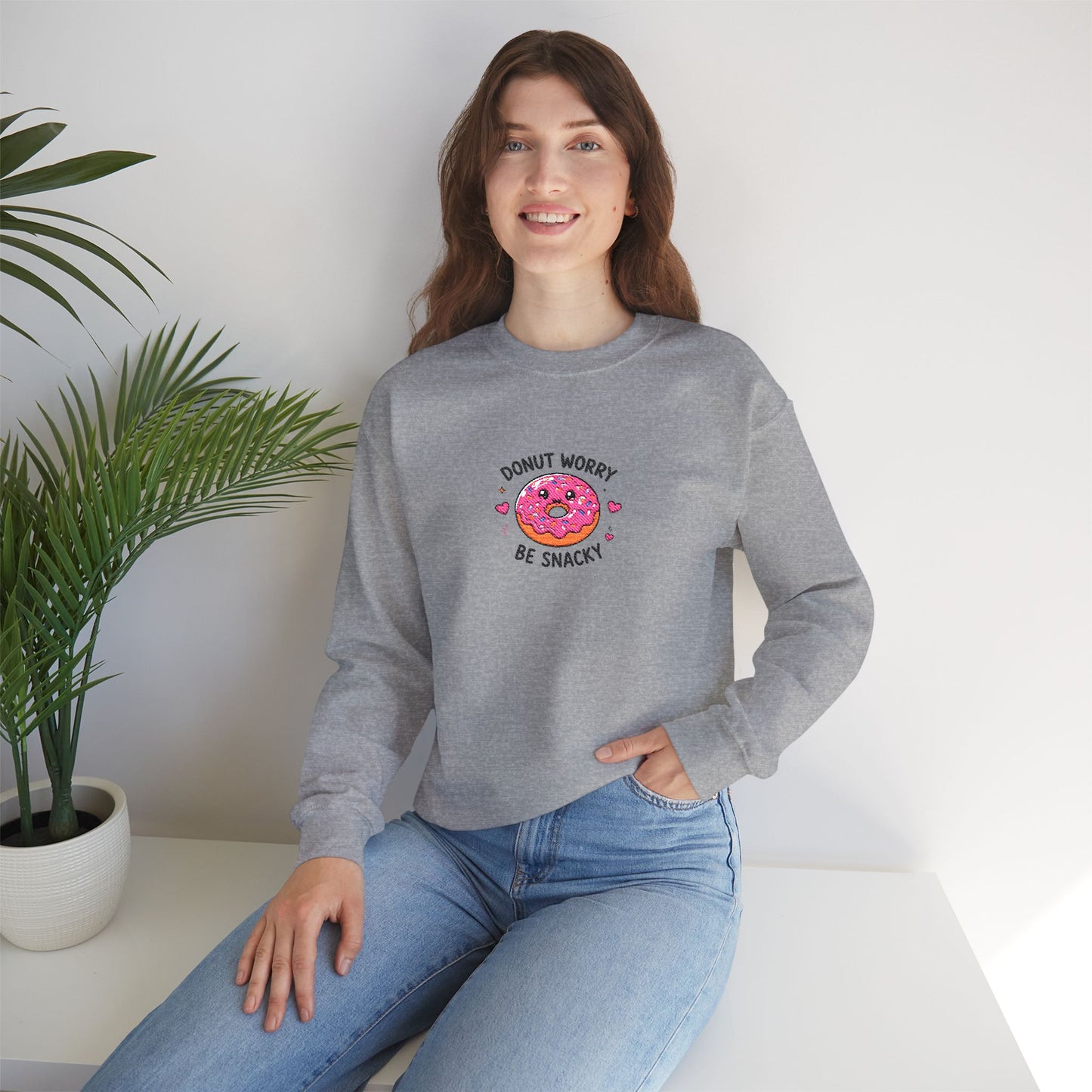 Donut Worry Be Snacky Sweatshirt embordered