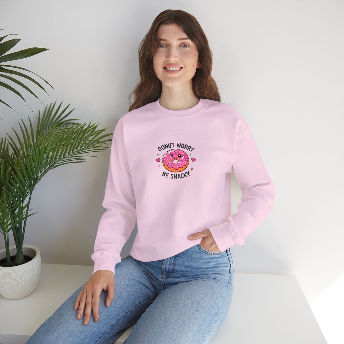 Donut Worry Be Snacky Sweatshirt embordered
