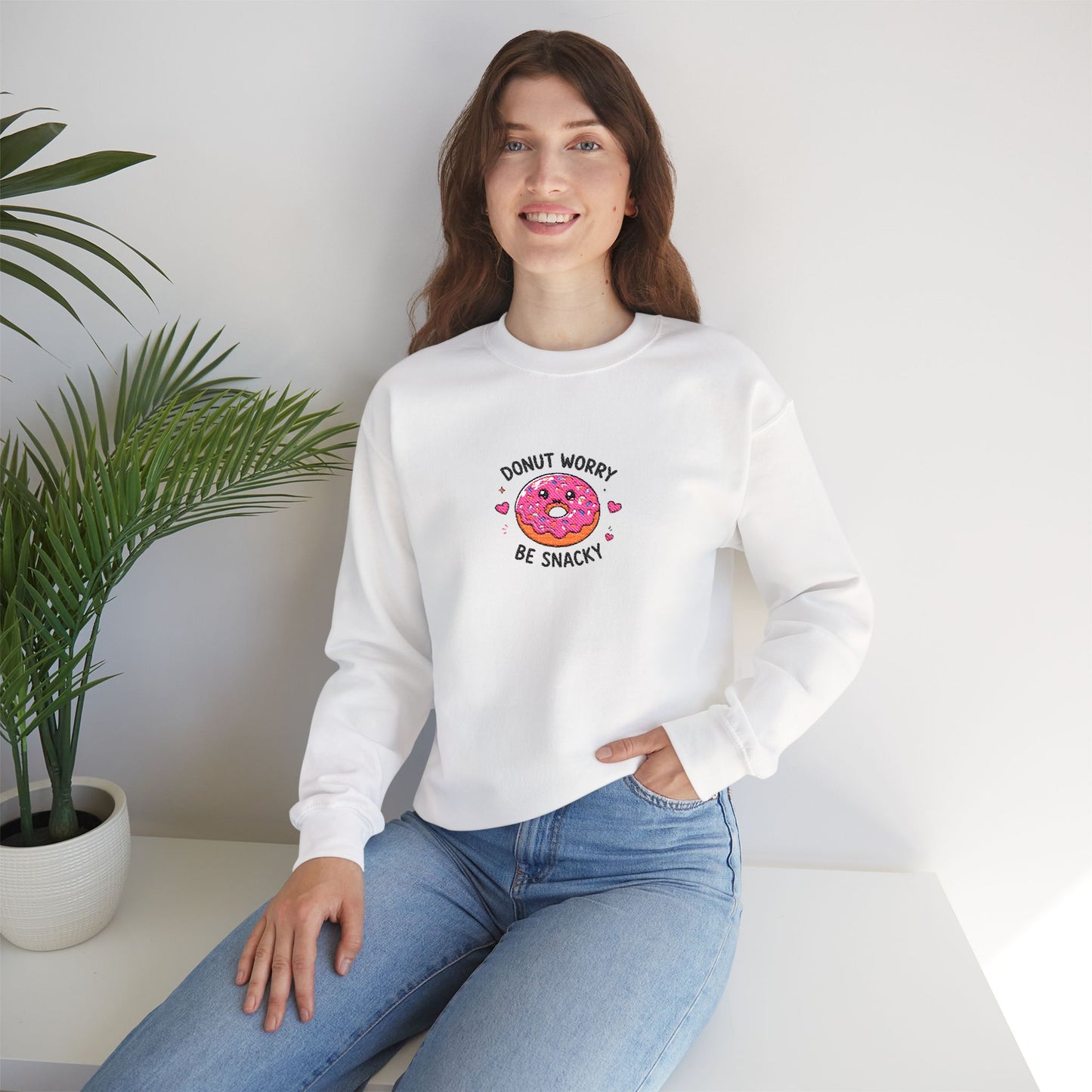 Donut Worry Be Snacky Sweatshirt embordered