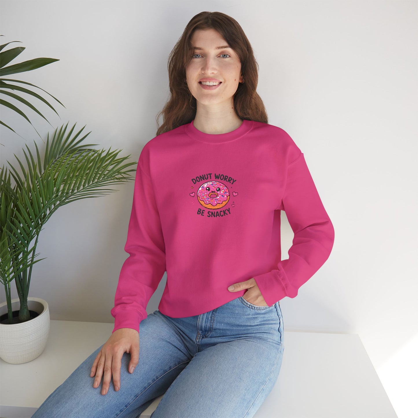 Donut Worry Be Snacky Sweatshirt embordered