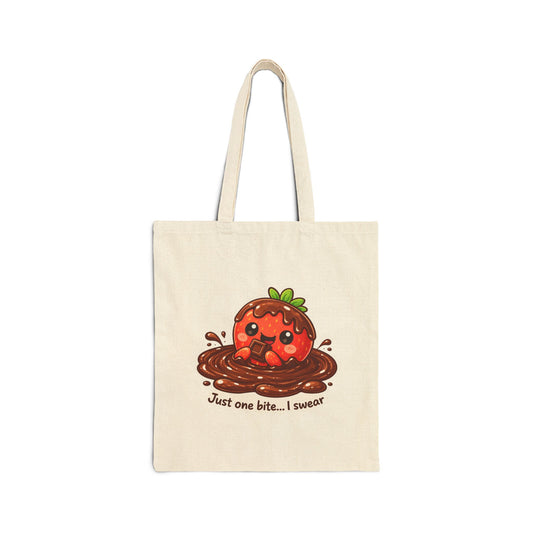 Just One Bite Strawberry Chocolate Tote Bag