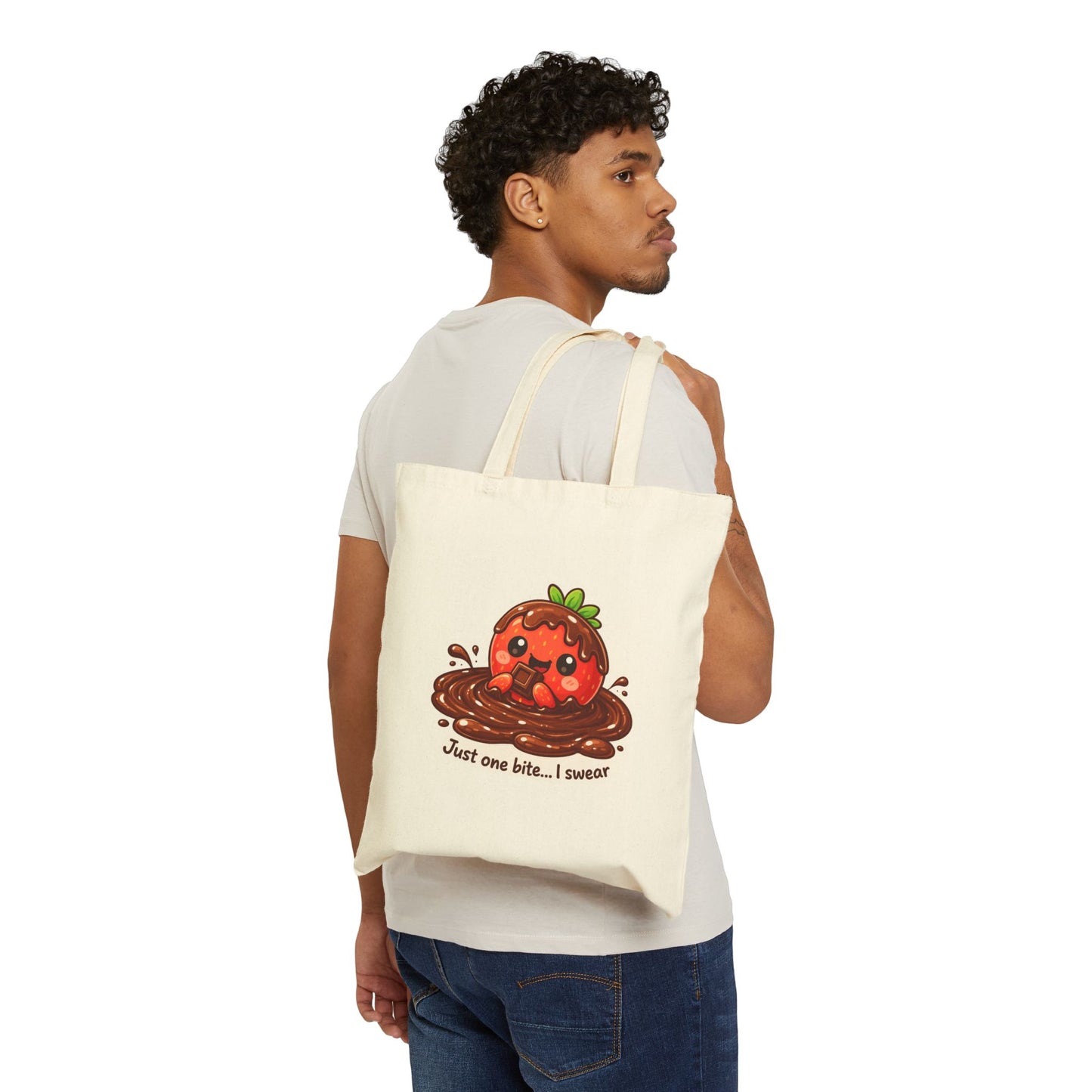 Just One Bite Strawberry Chocolate Tote Bag